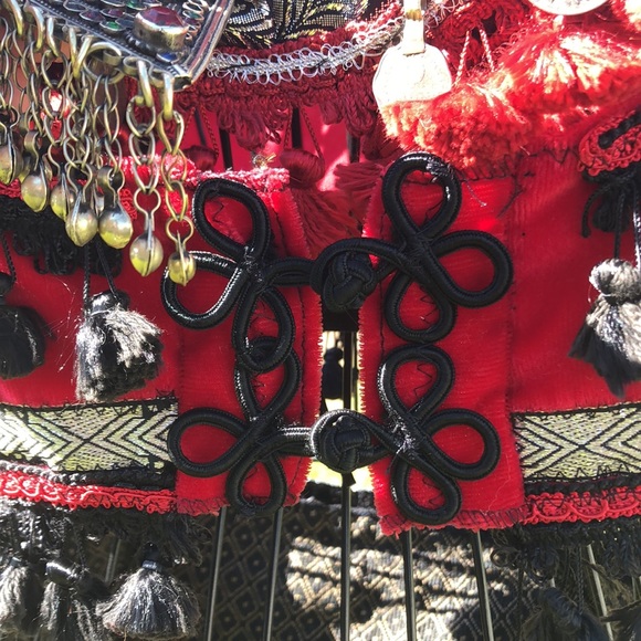 Velvet Belly Dance Vest Bra and Hip Scarf - Picture 4 of 15